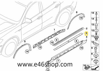AFDEKLIJST DORPEL BMW X6  OE 51777184423 NIEUW  beschikbaar voor biedingen