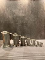 7 tinnen bekers, Antiek en Kunst, Antiek | Tin, Ophalen