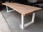 Boomstamtafel eik 4,20 x 1,10 meter (poten op vraag), Huis en Inrichting, Tafels | Eettafels, Landelijk/organisch, 100 tot 150 cm