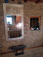 Antieke landelijke spiegel staand/ hangend in prima staat., Antiek en Kunst, Antiek | Spiegels, Ophalen