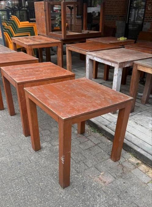 Horeca tafel cafe tafel bistro tafel hout teak, Huis en Inrichting, Tafels | Eettafels, Ophalen