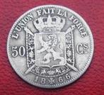 1866 50 centimes Léopold 2 Port 1,5 euro par courrier, Zilver, Zilver, Losse munt, Verzenden