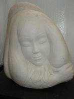Ad. DAENEN Liège buste femme africaine marbre blanc 'Soleil', Enlèvement