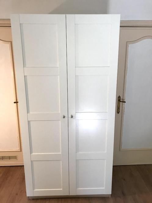 Kast 'Pax' Ikea ivoorwitte deuren met naturel bruin kastwand, Huis en Inrichting, Kasten | Wandmeubels, Gebruikt, 150 tot 200 cm
