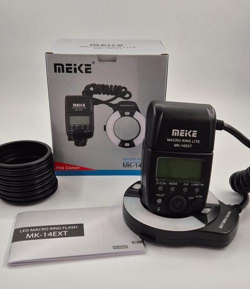 Meike MK-14EXT Macro Ring Flash - Canon, Audio, Tv en Foto, Foto | Flitsers, Zo goed als nieuw, Canon, Ophalen of Verzenden
