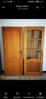 2 massief eiken deuren en 1 met glasraam, Doe-het-zelf en Bouw, Deuren en Vliegenramen, Ophalen, Zo goed als nieuw, Hout, Binnendeur