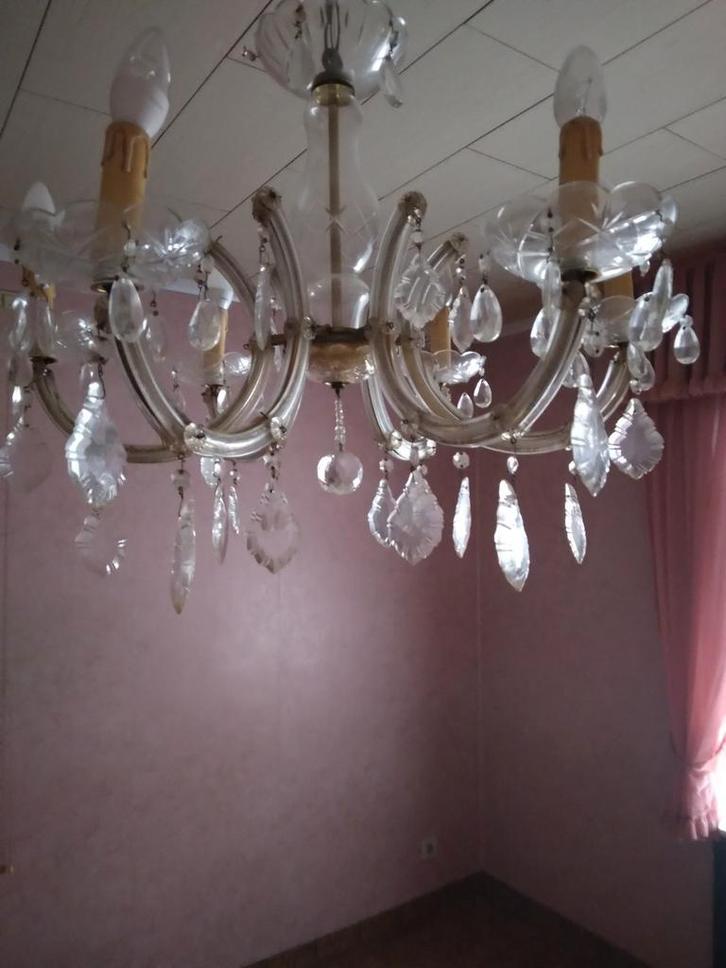 Oude luchter, Huis en Inrichting, Lampen | Kroonluchters, Gebruikt, Ophalen