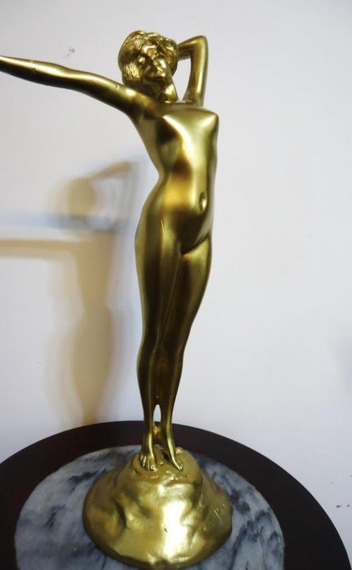 Paul Philippe bronze "Réveil" doré Art Déco✨😍👀💑🤗🎁👌, Antiquités & Art, Art | Sculptures & Bois, Enlèvement ou Envoi
