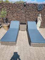 Set van 2 ligbedden met bijzettafeltje Tectake, Ophalen, Zo goed als nieuw, Wicker