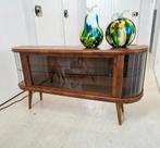 Vintage Vitrinekast / Mid-Century – Jaren 50/60 Origineel, Huis en Inrichting, Kasten | Buffetkasten, Ophalen, Gebruikt