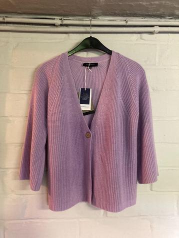 Lila cardigan met 3/4 mouwen, Terre Bleue, maat 40 (nieuw)  beschikbaar voor biedingen