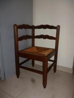 Ancienne chaise d'angle fauteuil de coin assise en osier, Antiquités & Art, Enlèvement