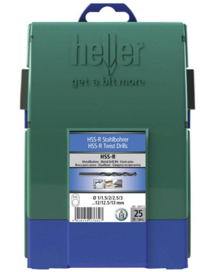 Heller HSS Metaal-spiraalboorset 25-delig, Doe-het-zelf en Bouw, Gereedschap | Handgereedschap, Nieuw, Ophalen of Verzenden