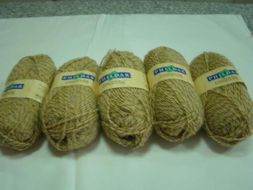 Pelote de laine Phildar Longitude (5 pelotes jaune tigré)., Hobby & Loisirs créatifs, Tricot & Crochet, Utilisé, Enlèvement ou Envoi