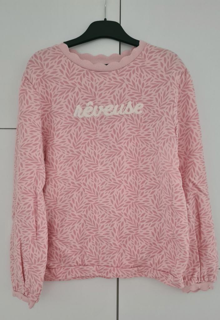 Roze sweater met print Okaïdi maat 158, Kinderen en Baby's, Kinderkleding | Maat 158, Zo goed als nieuw, Meisje, Trui of Vest