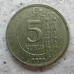 5 kurus (Turkije) 2009, Ophalen of Verzenden, Losse munt
