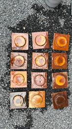 12 Vintage terracotta kachel/muurtegels 19 x 19cm, Ophalen
