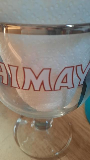 glas CHIMAY met zilveren streep opzij beschikbaar voor biedingen