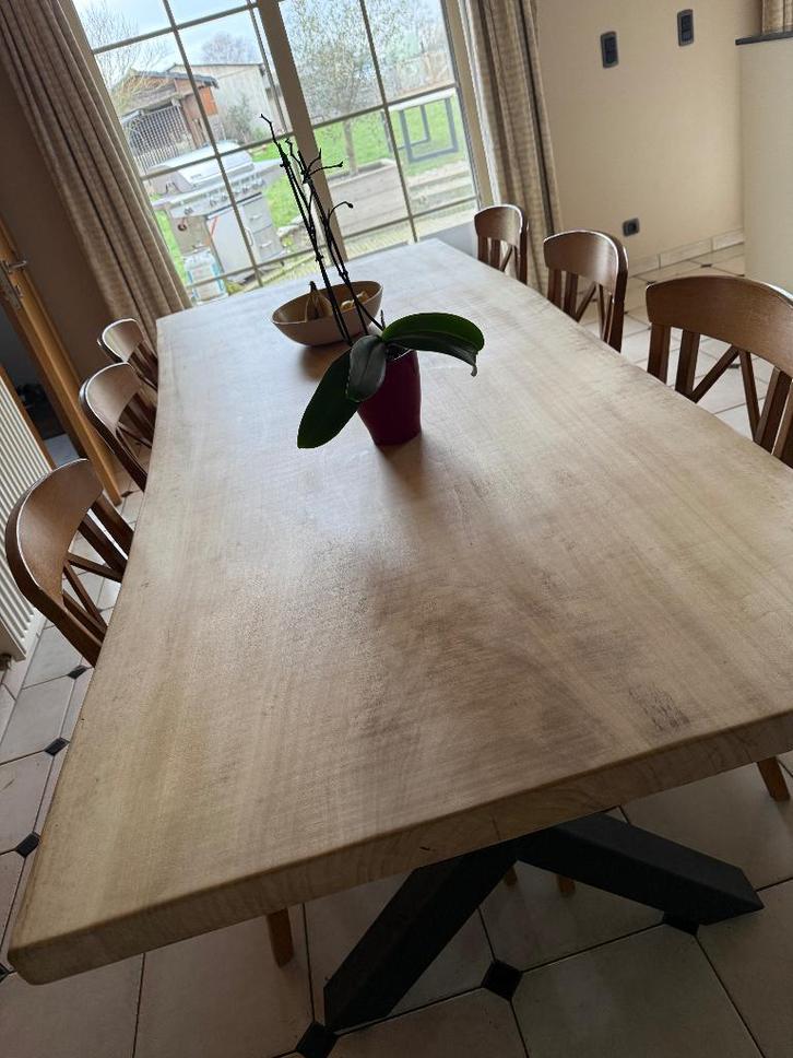 Boomstamtafel 2.40 x 0.90-1.05m, Huis en Inrichting, Tafels | Eettafels, Nieuw, 100 tot 150 cm, 200 cm of meer, Vijf personen of meer