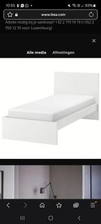 1 persoonsbed wit Malm ikea met lattenbode en matras, Huis en Inrichting, Slaapkamer | Bedden, Ophalen, 90 cm, Eenpersoons, Wit
