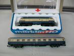 Märklin 3074 H0 Diesellocomotief + 4091.4 Rijtuig met licht, Hobby en Vrije tijd, Wisselstroom, Gebruikt, Locomotief, Ophalen of Verzenden