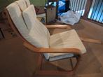 Zetel/fauteuil Ikea POÄNG wit, Ophalen, Gebruikt, 75 tot 100 cm, Stof