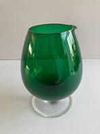 Vintage vaas / Karaf Mid Century Kruik groen glas, Antiek en Kunst, Antiek | Vazen, Ophalen of Verzenden