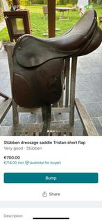 Stübben zadel short flap, Dieren en Toebehoren, Ophalen of Verzenden, Gebruikt, Dressuur