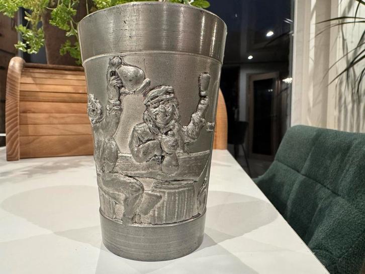 Gobelet ancien en ÉTAIN MASSIF – poinçon REIN ZINN –, Huis en Inrichting, Woonaccessoires | Paraplubakken, Zo goed als nieuw, Ophalen of Verzenden