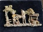 Vintage muurdecoratie/ wanddecoratie ezel met jongen, Ophalen of Verzenden, Gebruikt