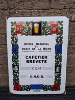 Origineel emaillebord brevet cafetier (emaillerie belge), Verzamelen, Ophalen of Verzenden, Zo goed als nieuw, Reclamebord