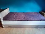 Nieuw bed met opbergbox 90x200 wit/beige, Wit, Zo goed als nieuw, Ophalen