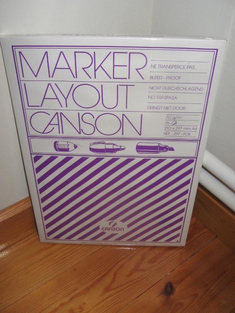 Blok van 76 tekenvellen Marker Layout Canson A4 70g/m2., Ophalen of Verzenden, Nieuw, Papier, Schets- of Tekenboek
