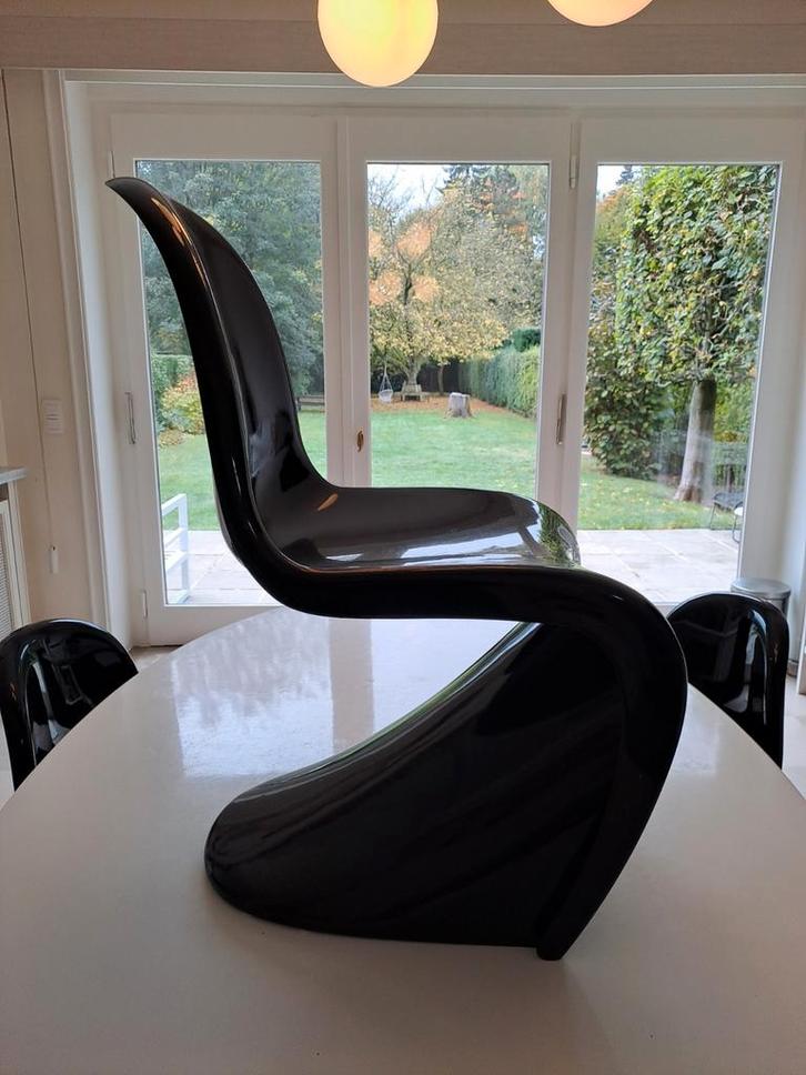 6 vintage glasvezel stoelen, Huis en Inrichting, Stoelen, Zwart, Ophalen of Verzenden