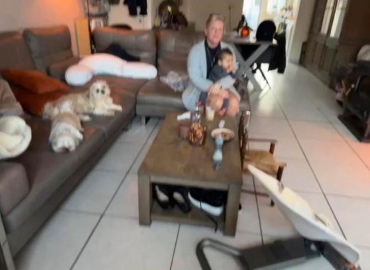 Lederen hoeksalon, Maison & Meubles, Canapés | Coins salons complets, Comme neuf, Cuir, Enlèvement