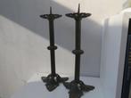 Koppel Antieke koperen kandelaars Art Nouveau stijl, Antiek en Kunst, Ophalen of Verzenden