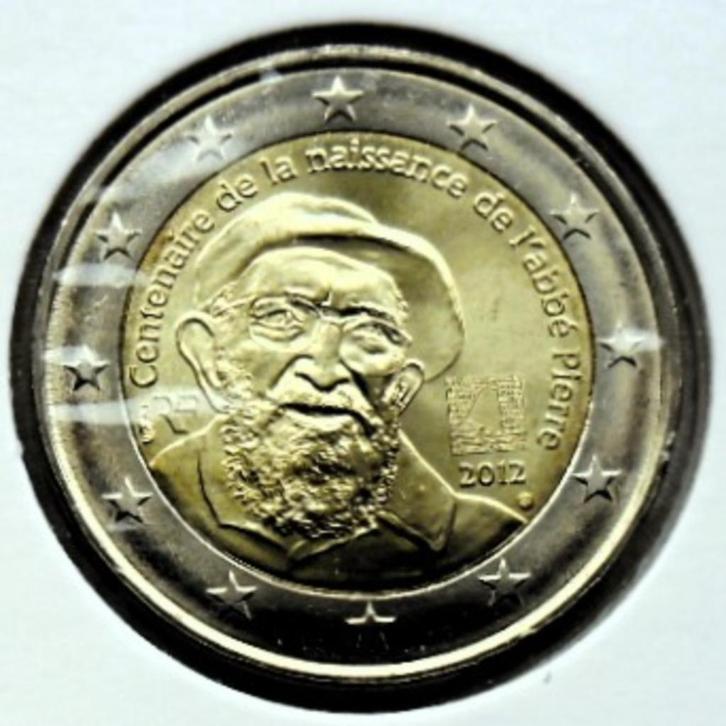 2 euro herdenking Frankrijk 2012 Abbé Pierre UNC., Postzegels en Munten, Munten | Europa | Euromunten, Losse munt, 2 euro, Frankrijk