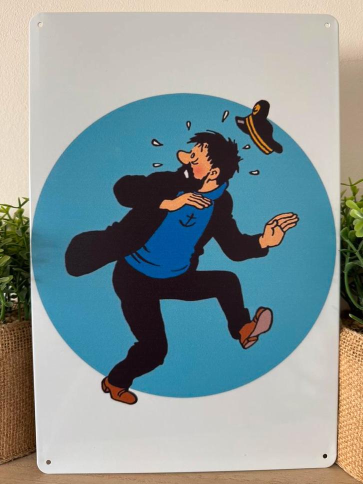 Metalen reclamebord Kuifje, Verzamelen, Stripfiguren, Nieuw, Plaatje, Poster of Sticker, Kuifje, Ophalen of Verzenden