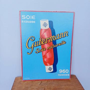 Publicité carton Gutermann - support sérigraphié !, Enlèvement ou Envoi, Utilisé