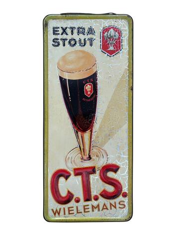Blikken reclamebord C.T.S. WIELEMANS - Extra Stout - 1934 beschikbaar voor biedingen