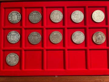 verzameling van 11 stukken zilver: 5Frank Leopold II beschikbaar voor biedingen