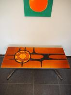 Mid-century keramiek salontafel, 1960s, Ophalen, Minder dan 45 cm, Metaal of Aluminium, Zo goed als nieuw