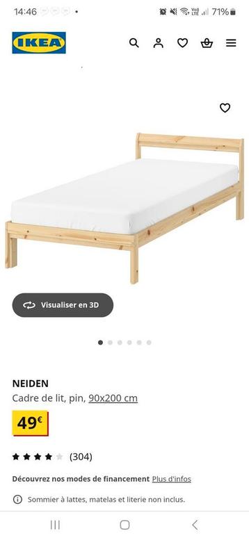 Lit Ikea Neden + sommier lattes beschikbaar voor biedingen