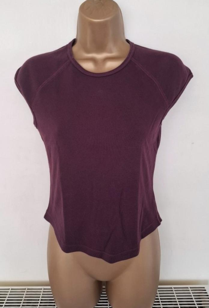 Knappe Aubergine Top met Superkorte Mouwen 36/38, Kleding | Dames, Topjes, Zo goed als nieuw, Maat 36 (S), Overige kleuren, Korte mouw