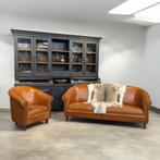 Schapenleren fautails chesterfield buffetkast vintage  leer, Huis en Inrichting, Fauteuils, Ophalen of Verzenden, Zo goed als nieuw