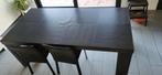 GRATIS Tafel 200 x 100 x 75 en 2 stoelen, zwart, Huis en Inrichting, Tafels | Eettafels, Ophalen, Gebruikt, 50 tot 100 cm, Vijf personen of meer
