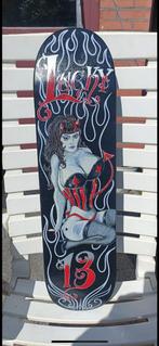 Handgeschilderd skateboard lucky 13 lady, Antiek en Kunst, Ophalen