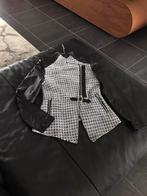 Anne Fontaine leather/tweed couture jacket 36, Anne Fontaine, Ophalen of Verzenden, Zo goed als nieuw, Zwart