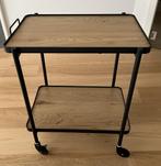 Desserte/Chariot GANGSTED 2 étagères  chêne chaud/noir, Maison & Meubles, 25 à 50 cm, Métal, 50 à 100 cm, Comme neuf