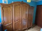 Kleerkast massief eik met houtsculptuur, Huis en Inrichting, Kasten | Kleerkasten, Ophalen, 200 cm of meer, Eikenhout, Lodewijk
